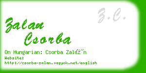 zalan csorba business card